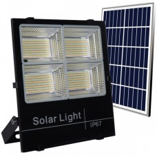 Solar Προβολέας LED 200W CCT με Φωτοβολταϊκό πάνελ & Μπαταρία Στεγανός IP66 6612